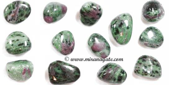 Ruby In Zoisite Tumbled Manufacturer Supplier Wholesale Exporter Importer Buyer Trader Retailer in Khambhat Gujarat India